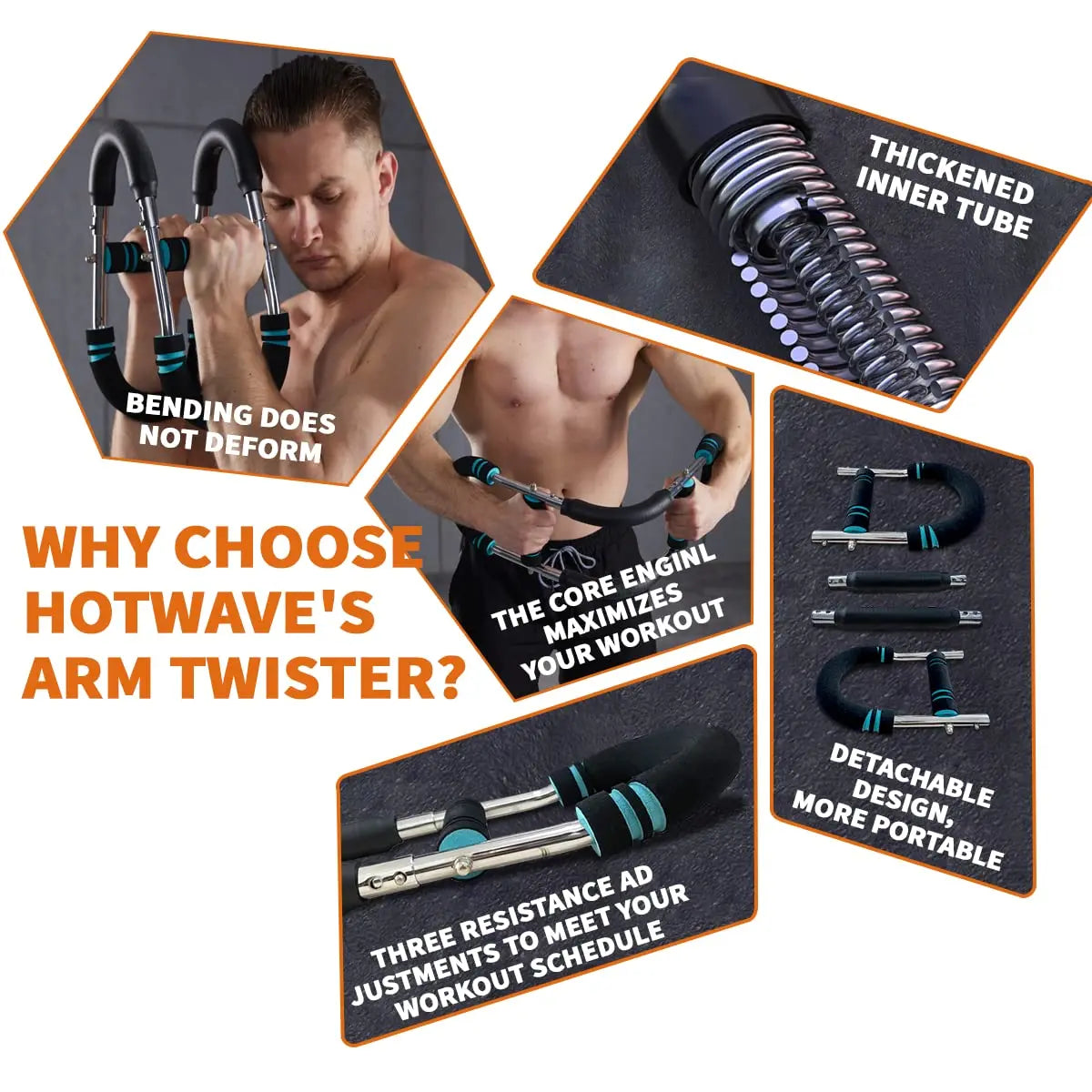 HOTWAVE Arm Trainer, Adjustable Chest Workout Equipment, Arm Trainer for Men, Chest Trainer for Men, Shoulder Muscle Training, Portable Spring Resistance Home Fitness Equipment Summerwins Backtoschool