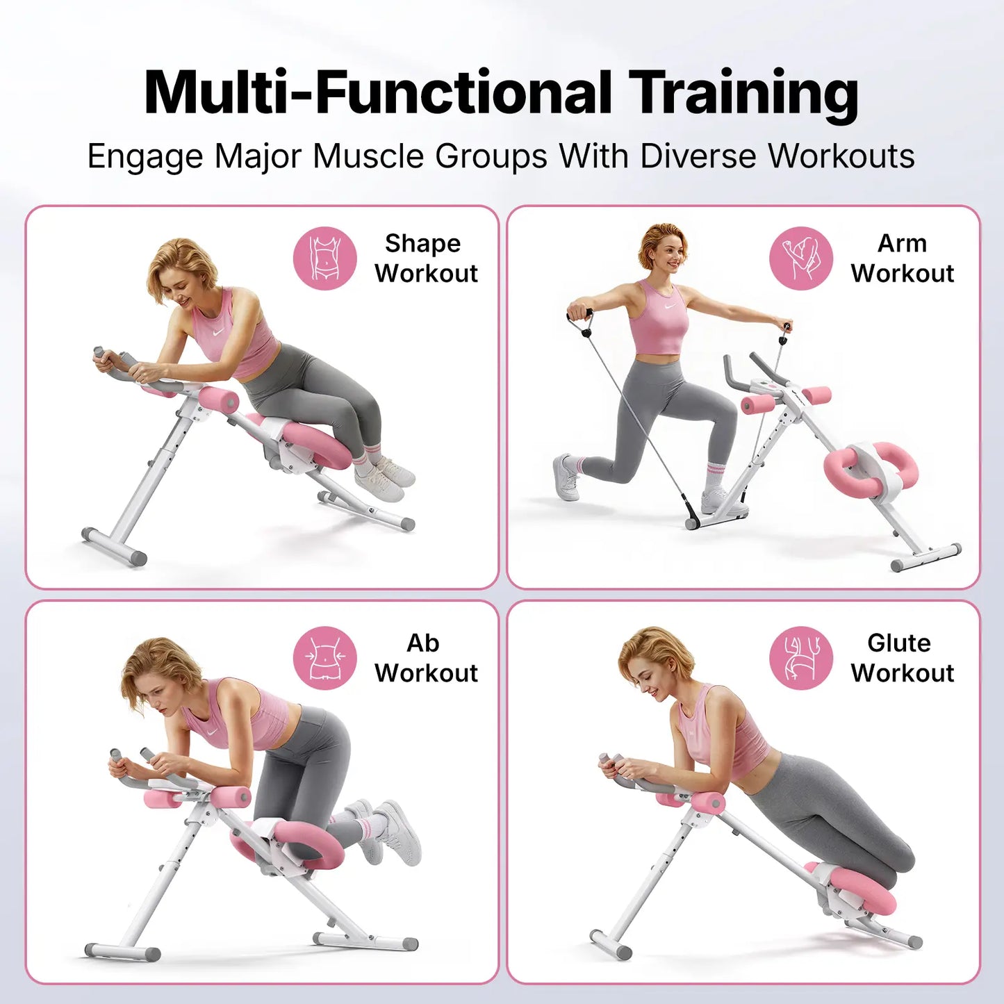 Merach Adjustable Ab Trainer Machine with LCD Monitor, 10-Level Adjustable Resistance, Foldable Ab Exercise Machine for Abs, Arm, Leg, Buttocks Shaper, Core & Ab Trainer at Home Gym for Women Summervibes