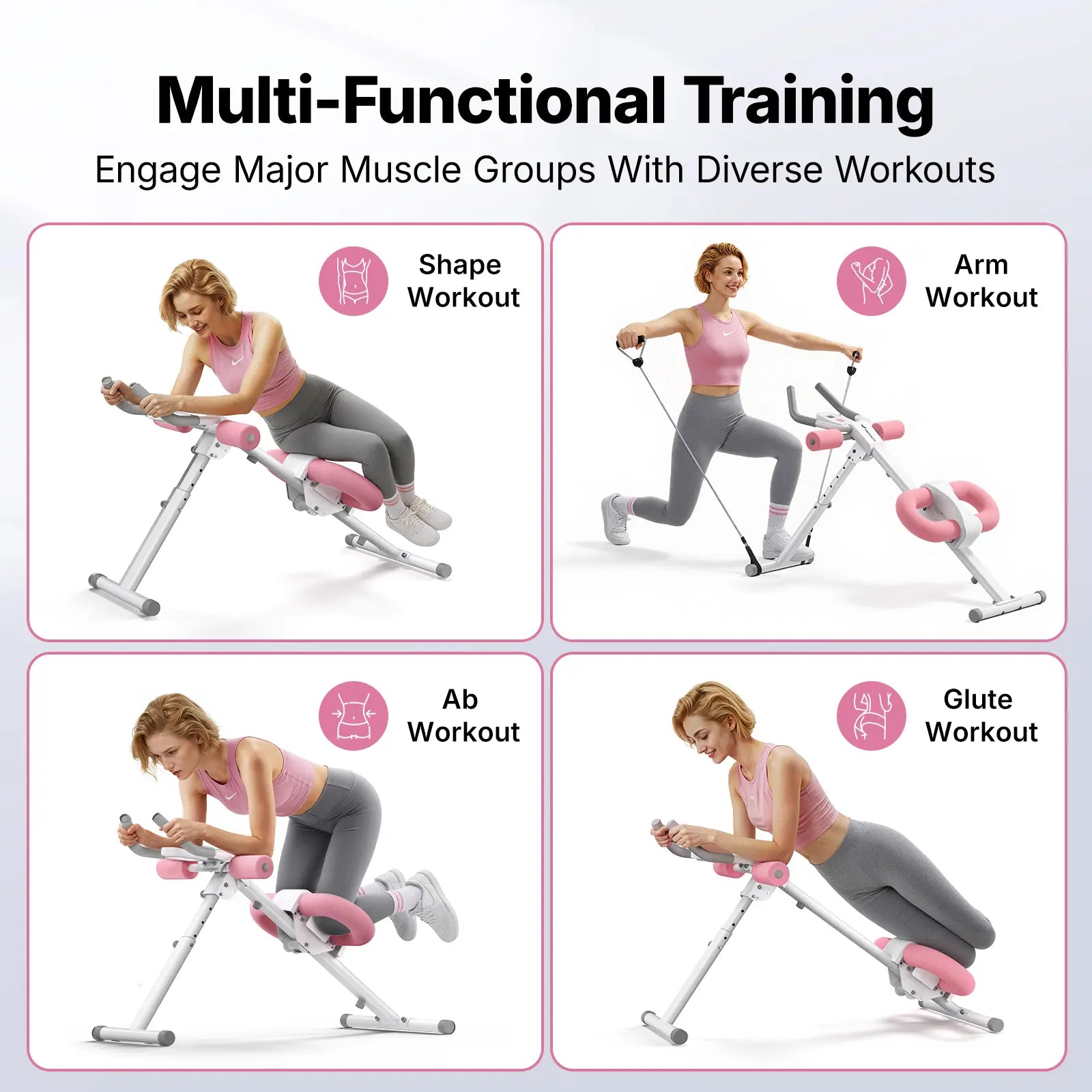 Merach Adjustable Ab Trainer Machine with LCD Monitor, 10-Level Adjustable Resistance, Foldable Ab Exercise Machine for Abs, Arm, Leg, Buttocks Shaper, Core & Ab Trainer at Home Gym for Women Summervibes