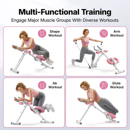 Merach Adjustable Ab Trainer Machine with LCD Monitor, 10-Level Adjustable Resistance, Foldable Ab Exercise Machine for Abs, Arm, Leg, Buttocks Shaper, Core & Ab Trainer at Home Gym for Women Summervibes